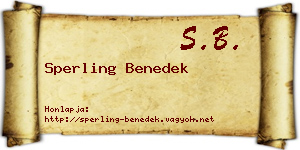 Sperling Benedek névjegykártya