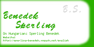 benedek sperling business card